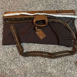 Louis Vuitton Garment Bag Scrap Lot Authentic Canvas Leather Parts Repair Craft